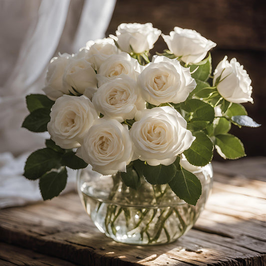 Ivory Bliss Rose Bouquet